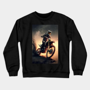 Fast Dirt bike rider on mars CGI style Crewneck Sweatshirt